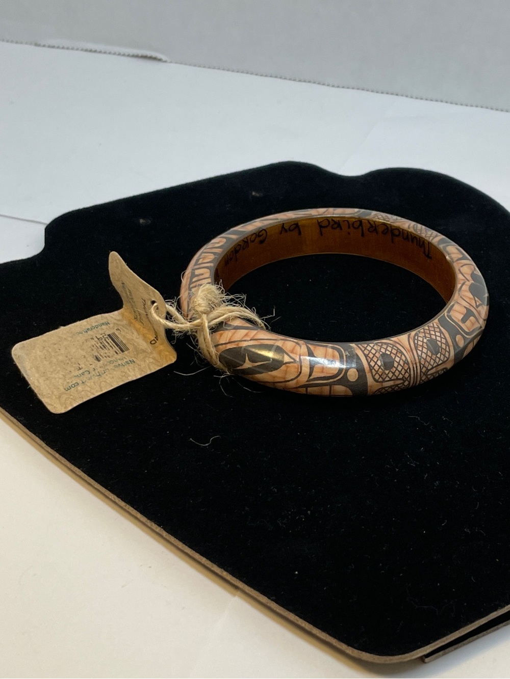 Haida Thunderbird Wood Bangle Bracelet by Gordon White Native Accents Signed NEW